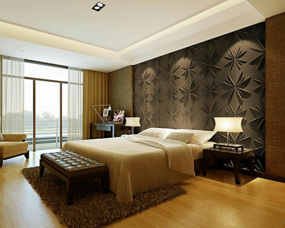Стеновые панели в интерьере спальни