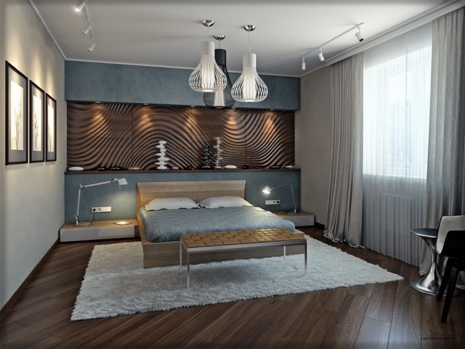 3д панели в интерьере спальни