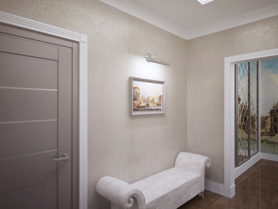 Светлые стены в коридоре