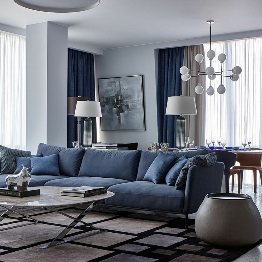 Синий цвет в интерьере