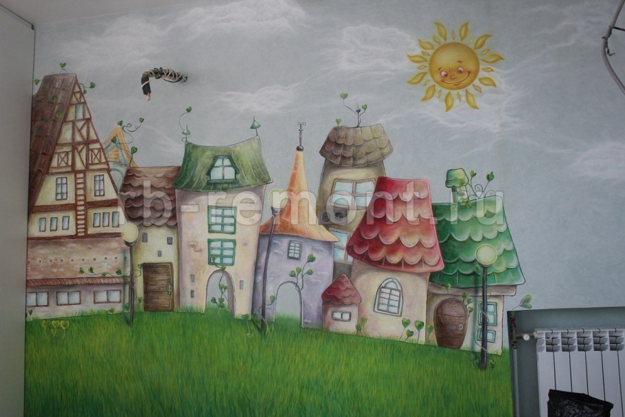 Роспись стен домики