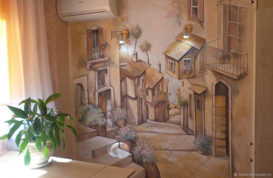 Настенная роспись на кухне