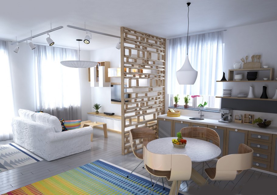 Комната-студия зал-кухня 18кв.м