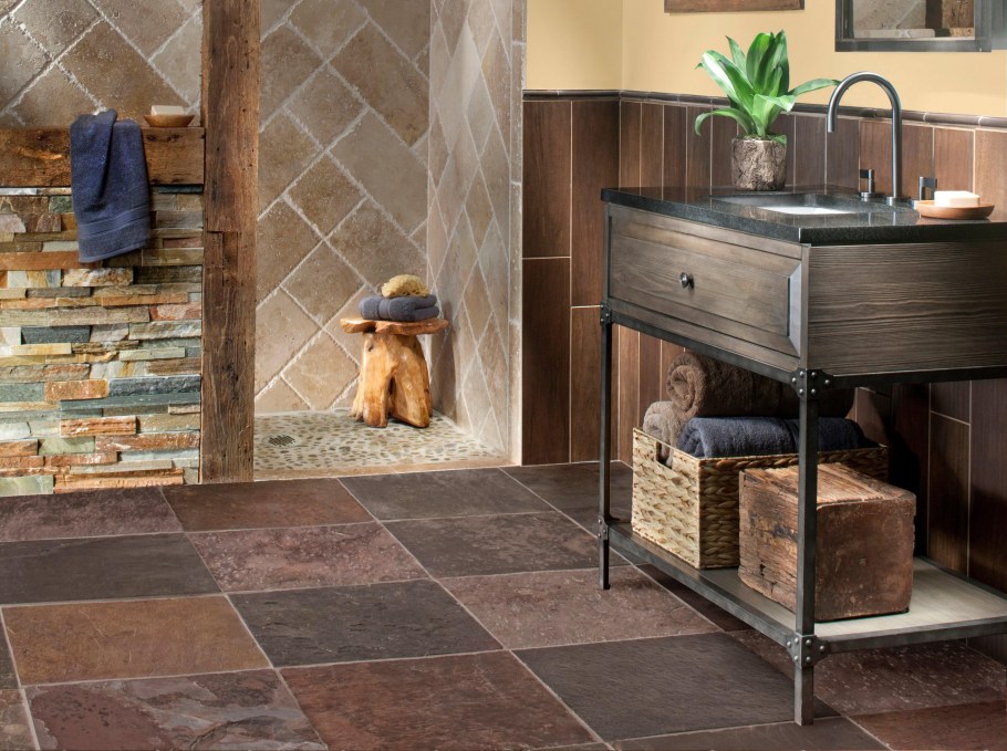 Плитка напольная серая в ванную