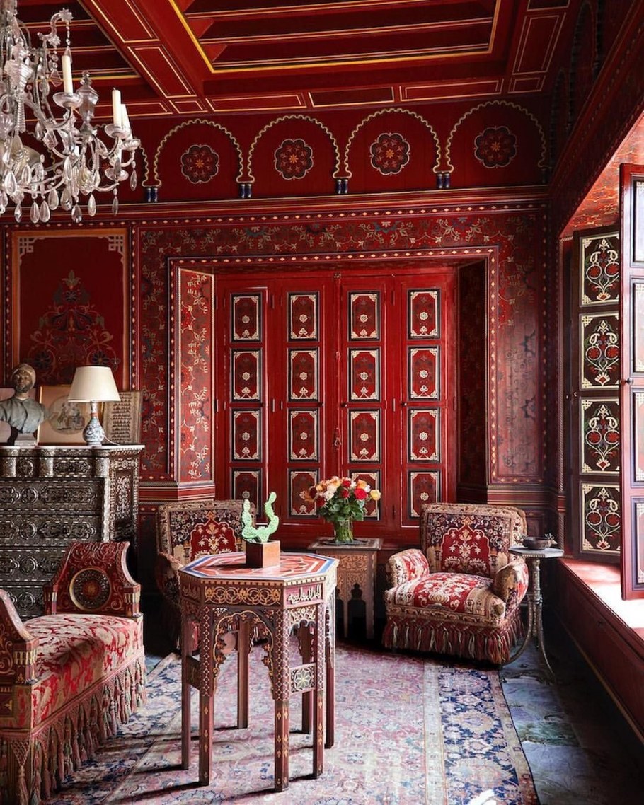 Вилла Ив сен Лорана в Марокко интерьер