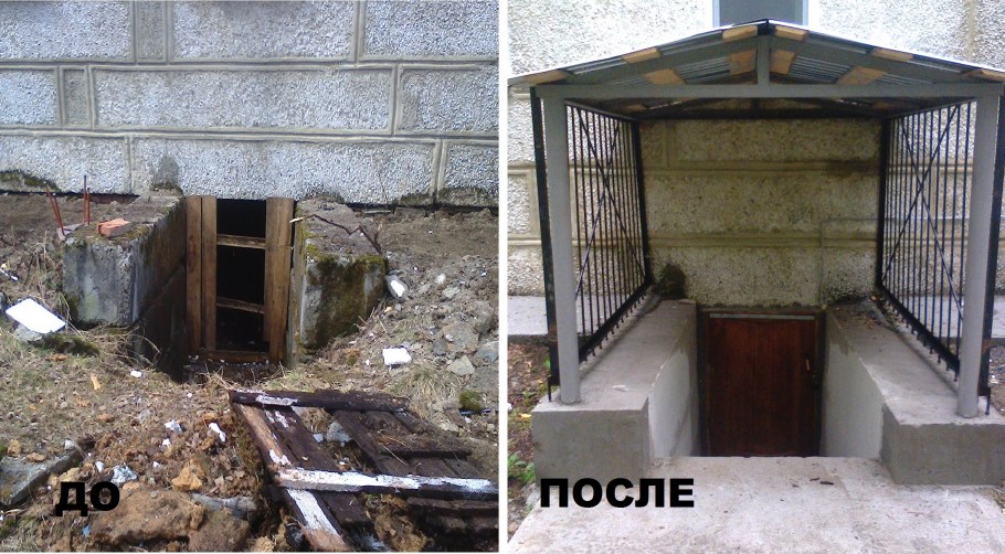 Козырек для входа в подвал