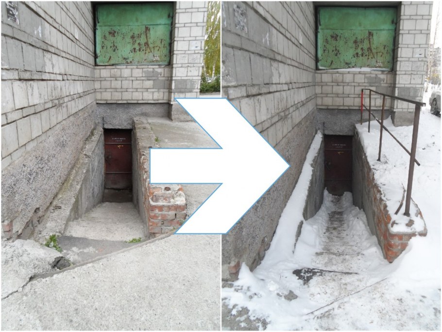 Навес в подвальное помещение