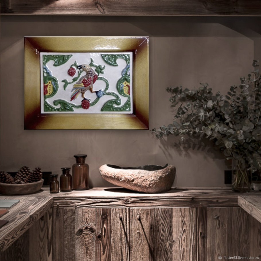 Керамическое панно в интерьере
