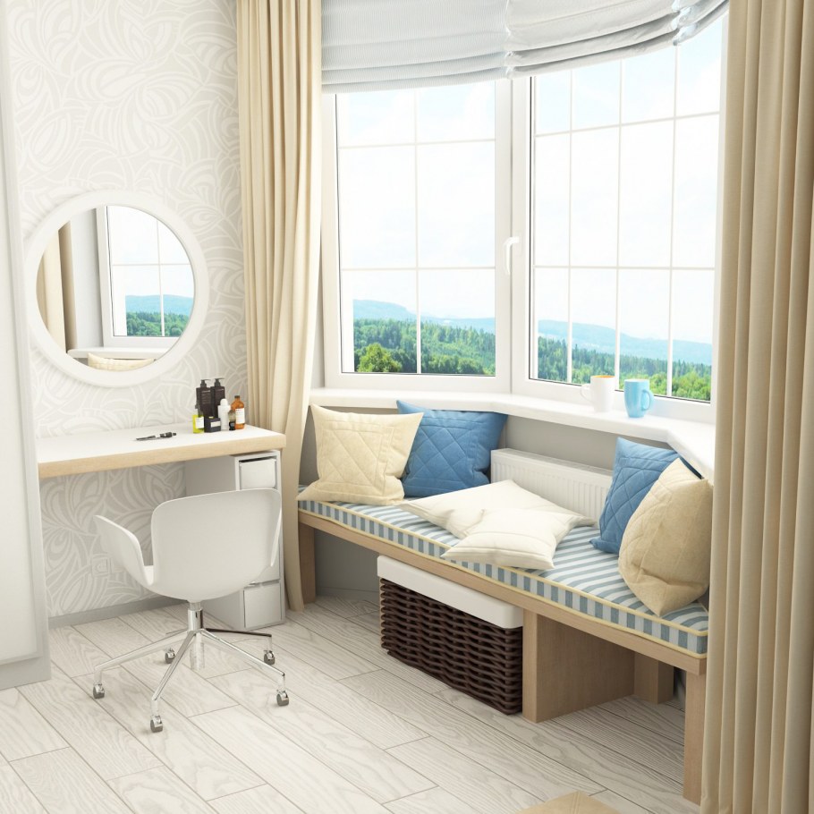 Рабочее место в эркере