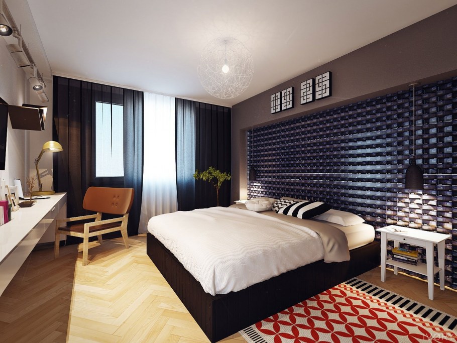 Черно белая комната для подростка