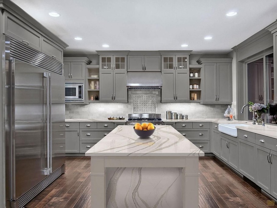 Серые кухни