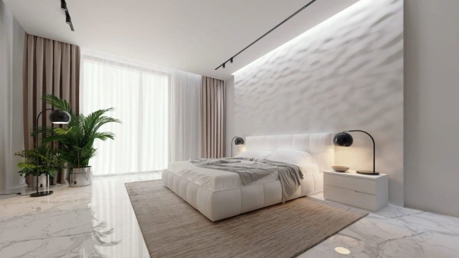 Спальня в светлых тонах