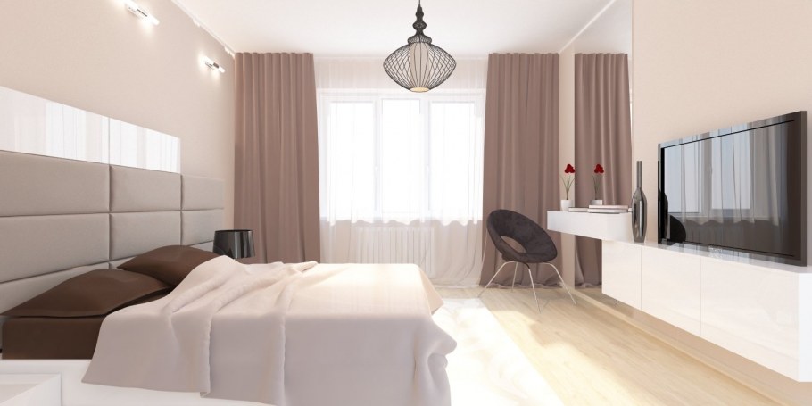 Светлая спальня в стиле Минимализм