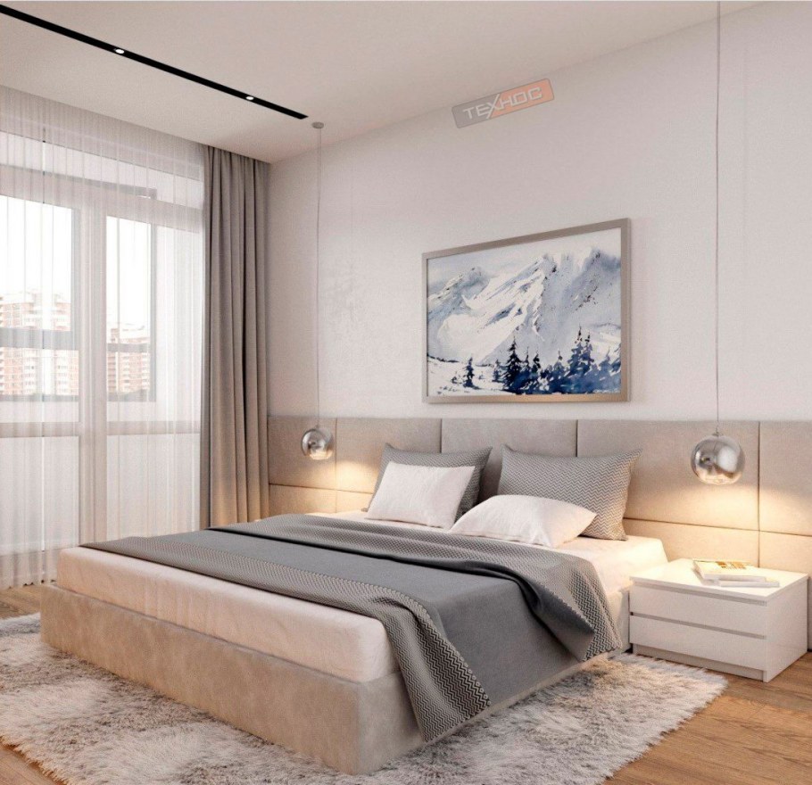 Спальня в светлых оттенках