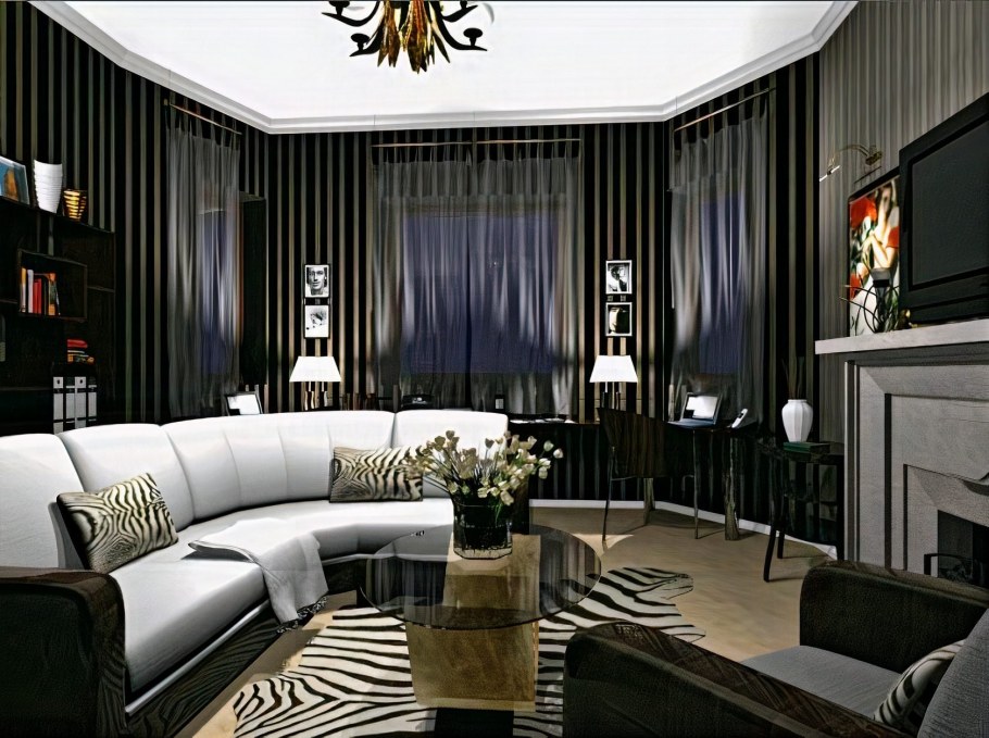 Шторы черные с золотым