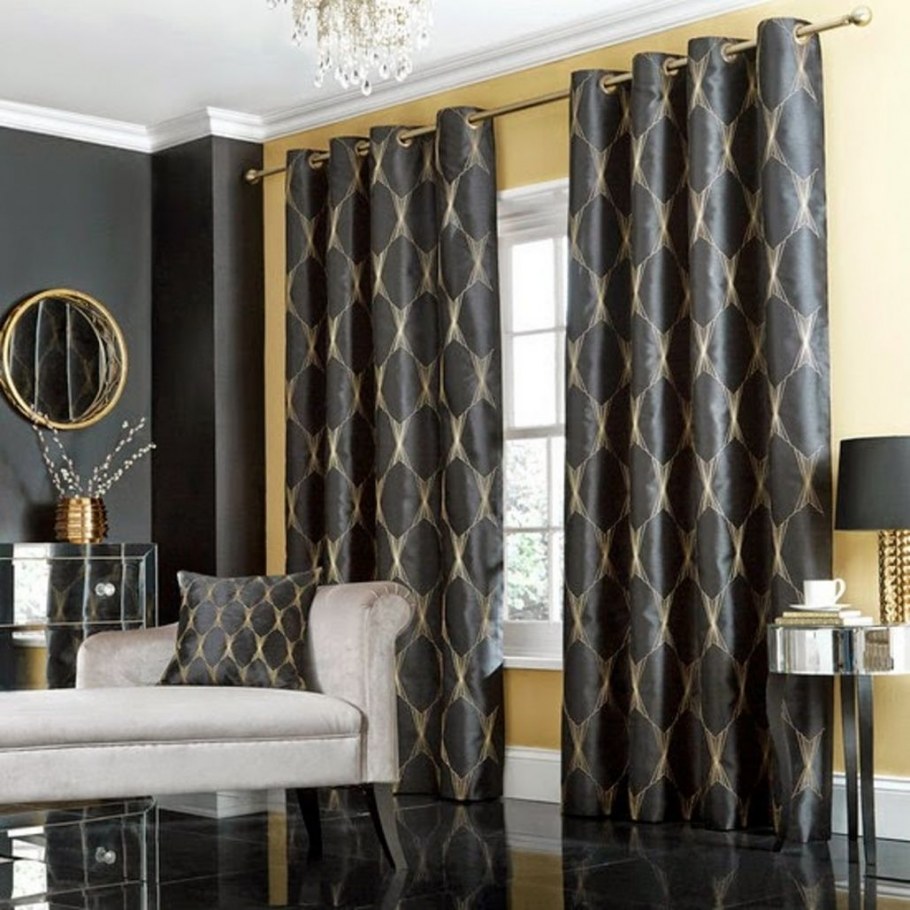 Черно золотые шторы