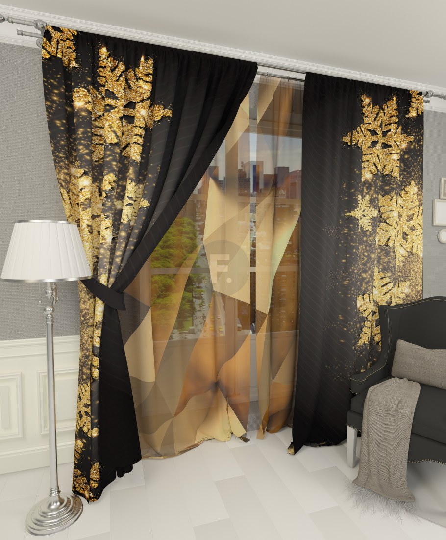 Комплект фотоштор золотое искушение