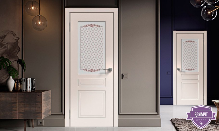 7021 Дверь с золотой фурнитурой