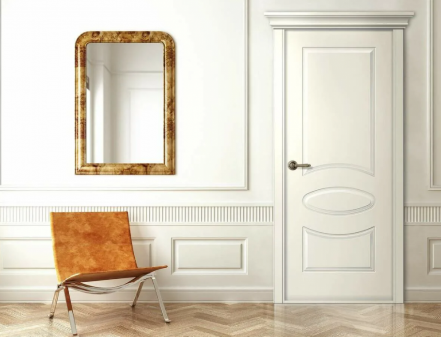 Белые двери с ручками