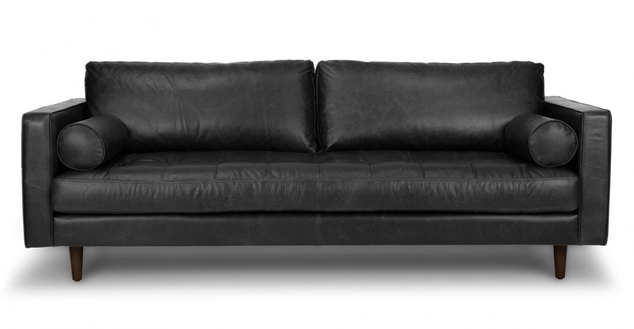 Диван модель: Triple Black Leather Sofa