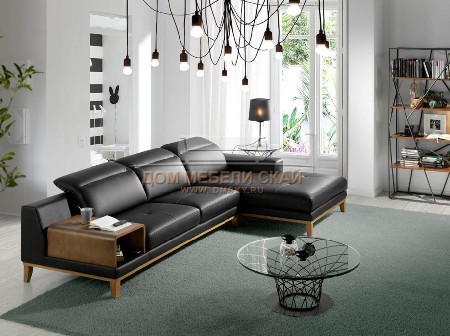 Черный современный диван