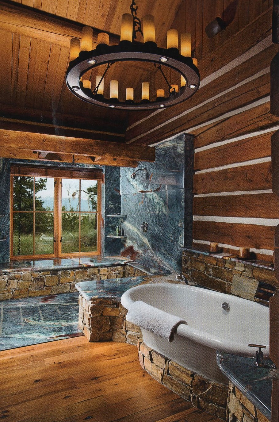 Отделка ванной комнаты в деревянном доме