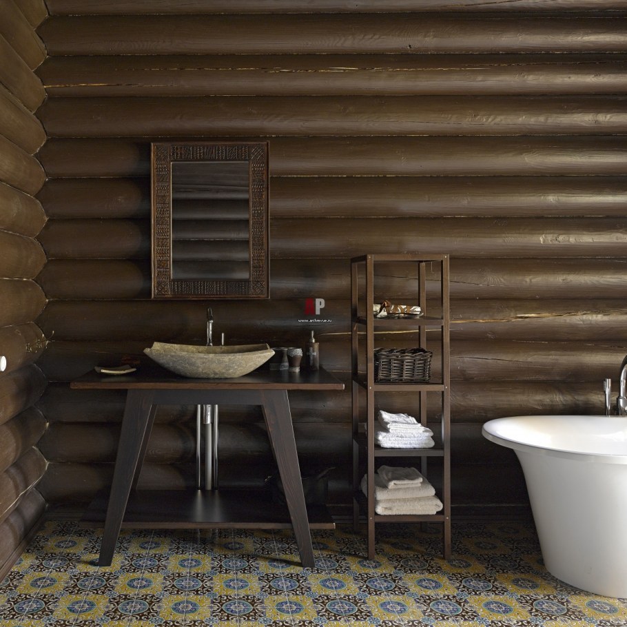 Ванная комната в стиле Прованс с балкамм