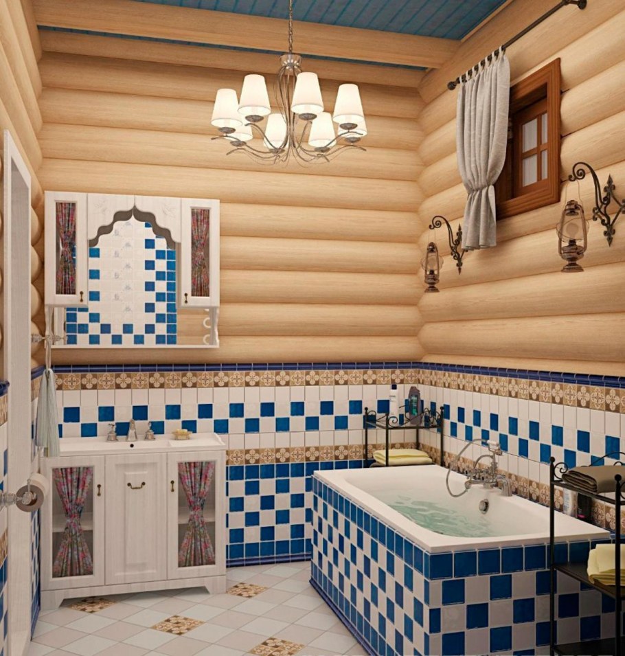 Санузел в бревенчатом доме