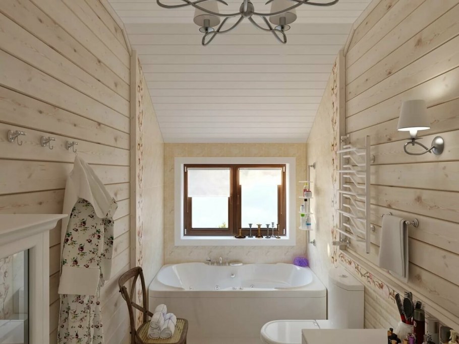 Ванная комната в деревянном доме