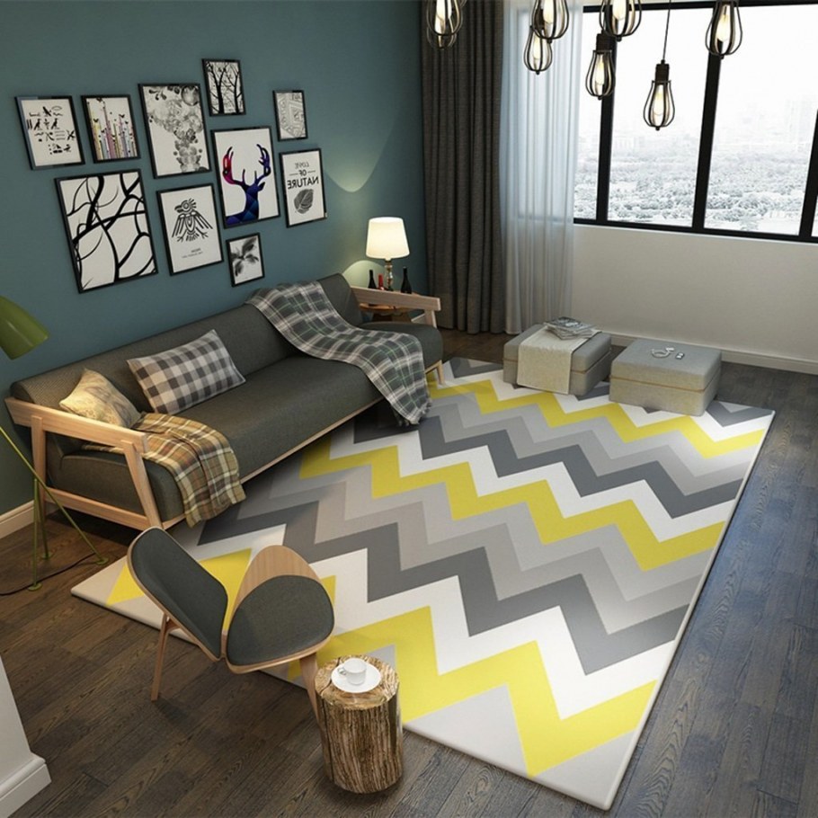 Ковер икеа СИЛЛЕРУП черно белый