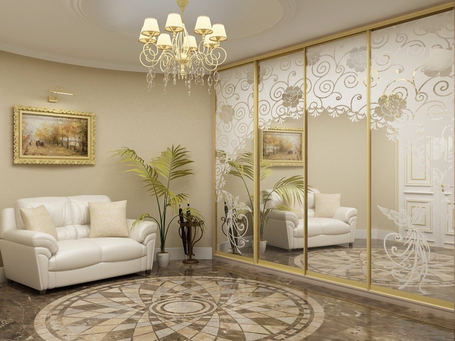 Встроенные шкафы в гостиной