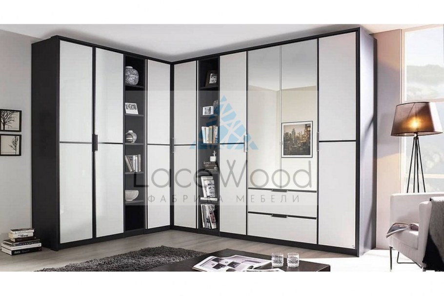 Угловой шкаф-купе в гостиную