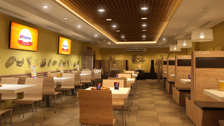 Ресторан быстрого питания интерьер