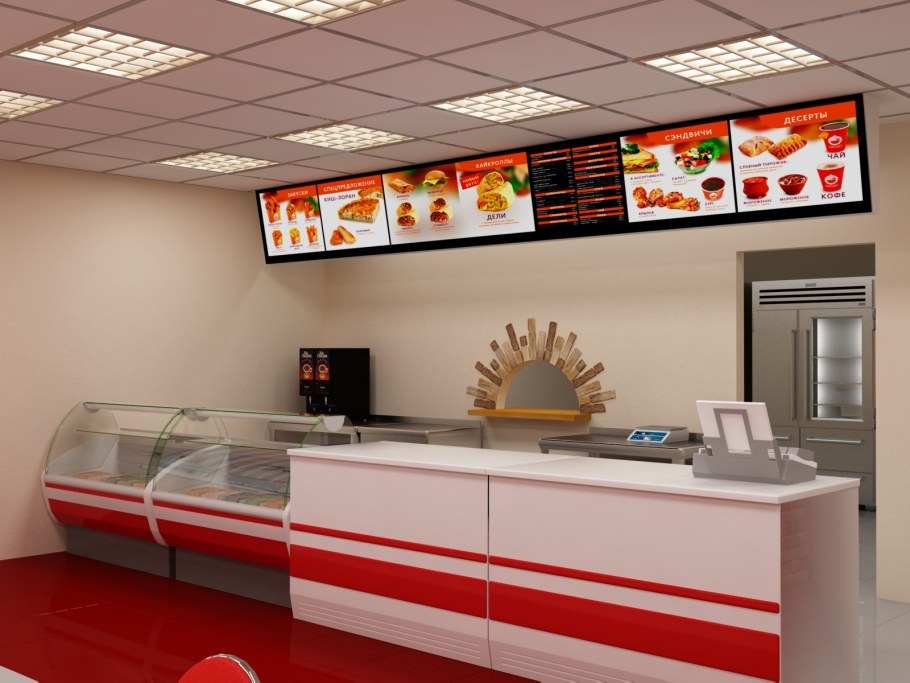 Интерьер кафе быстрого питания