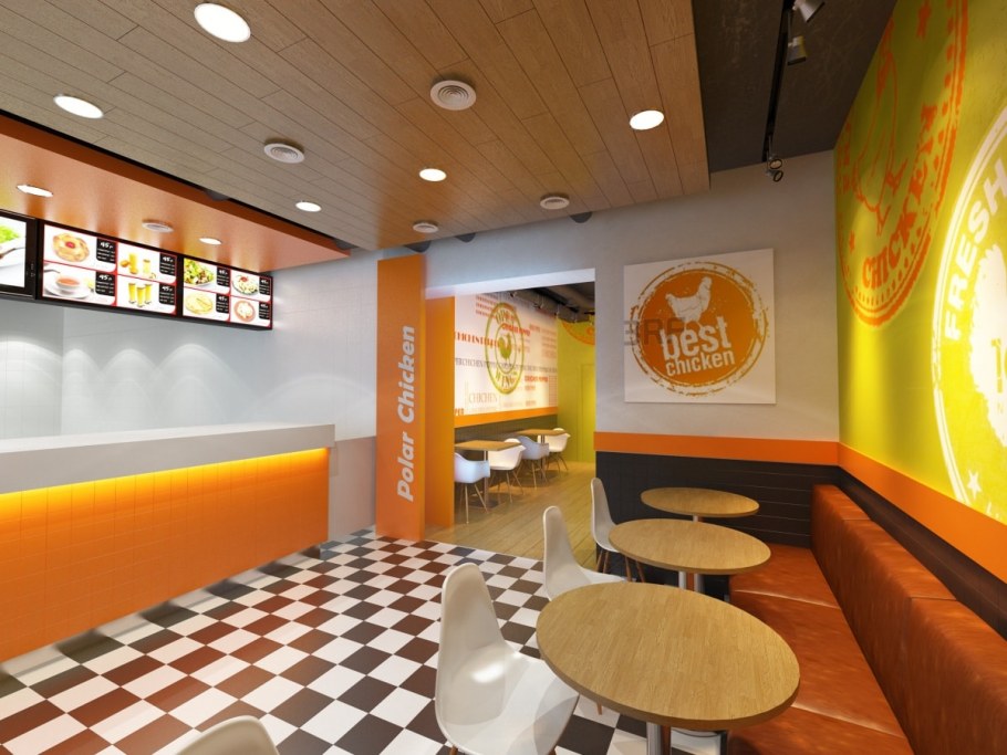 Интерьер кафе быстрого питания