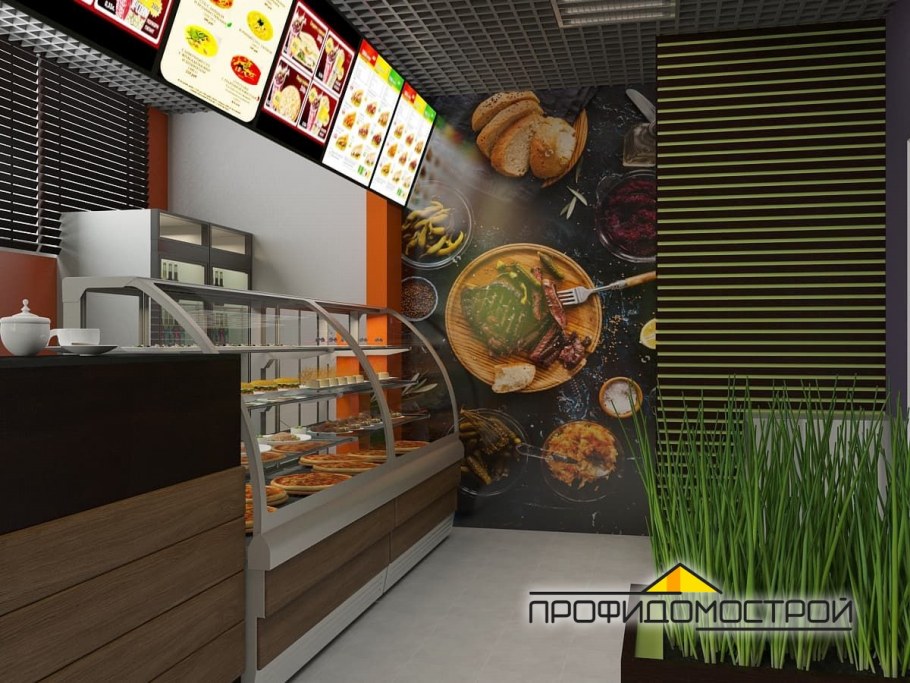 Интерьер кафе быстрого питания