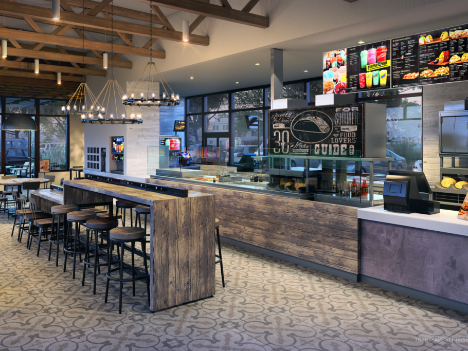 Интерьер фаст фуд кафе