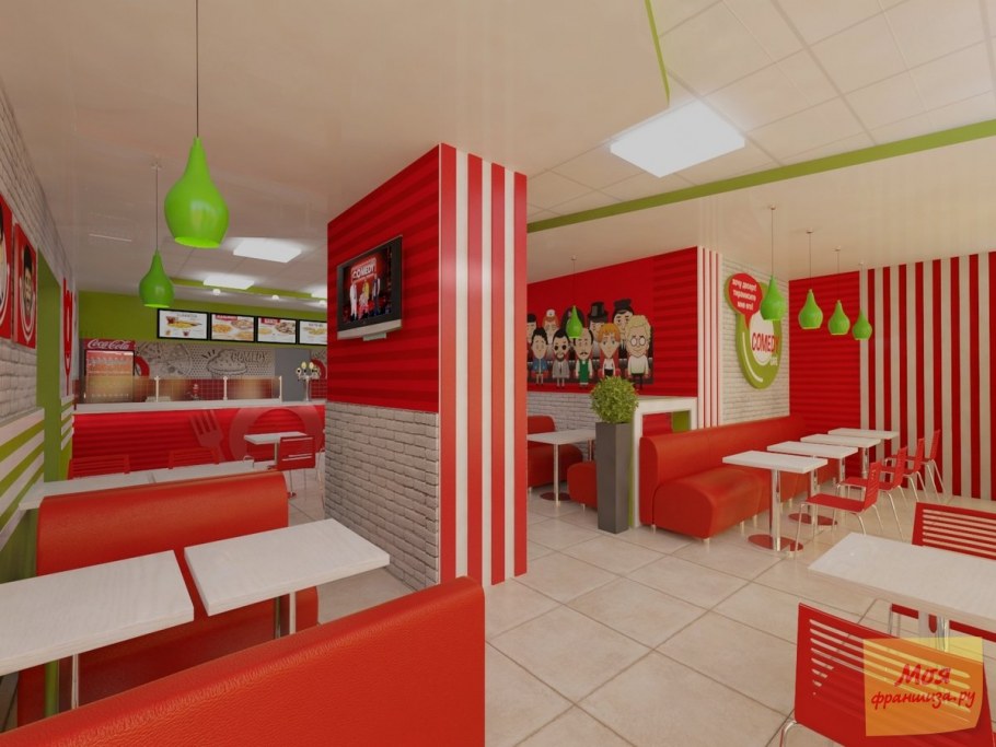 Интерьер фаст фуд кафе