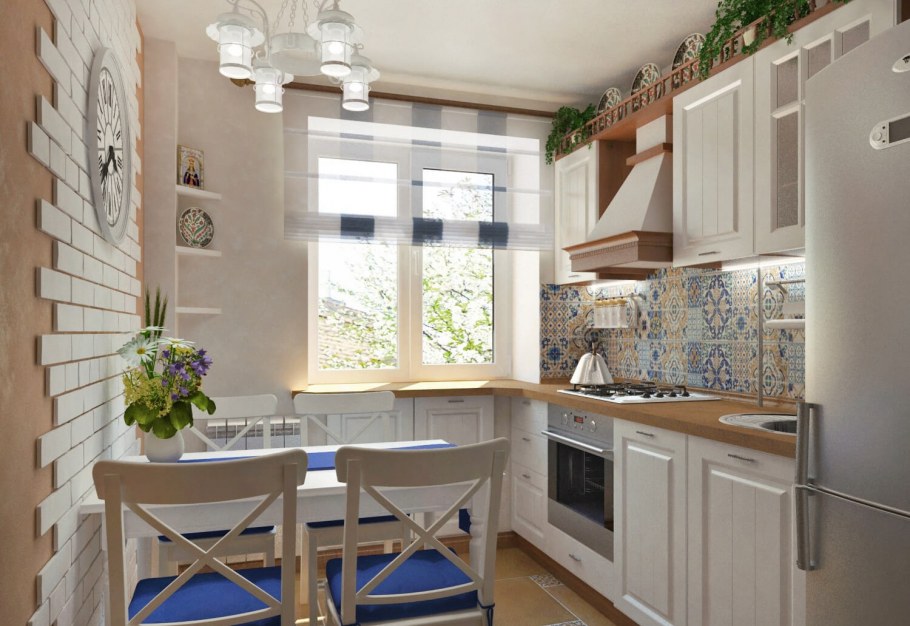 Интерьер маленькой кухни 4 кв.м