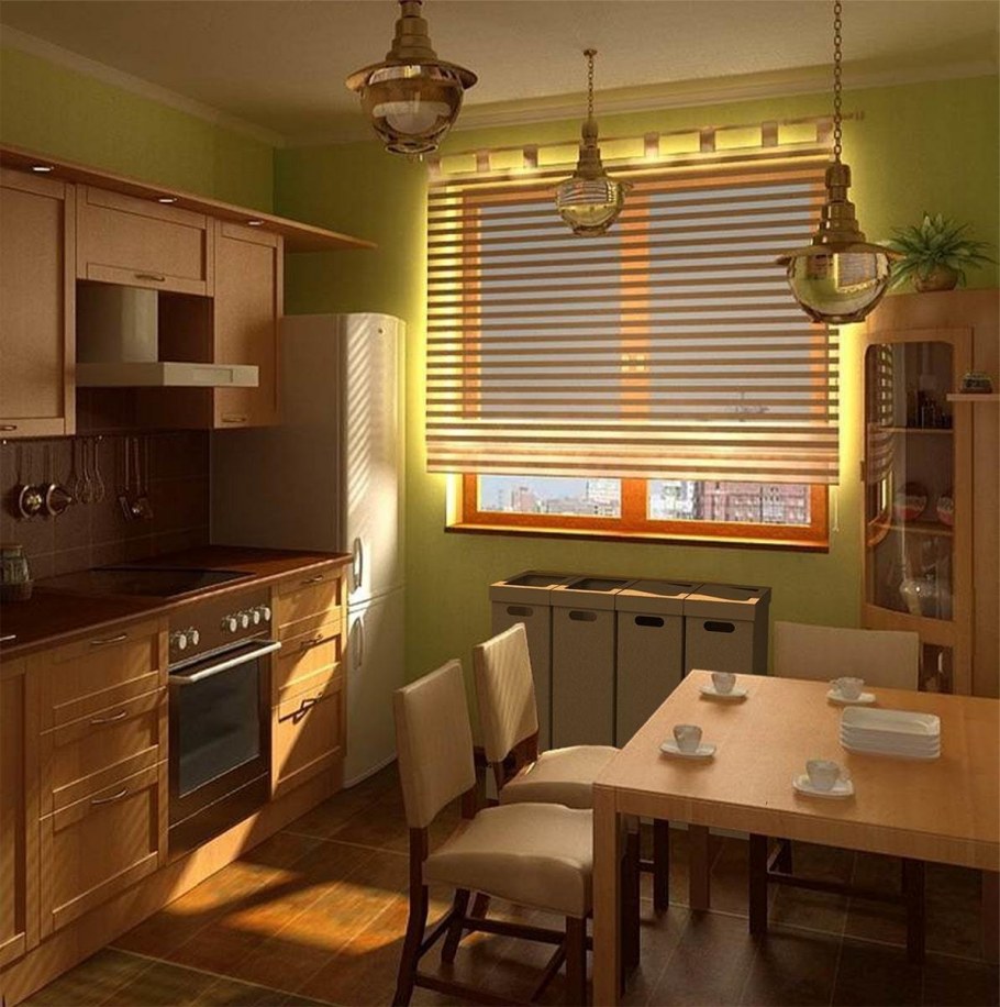 Интерьер маленькой кухни в светлых тонах