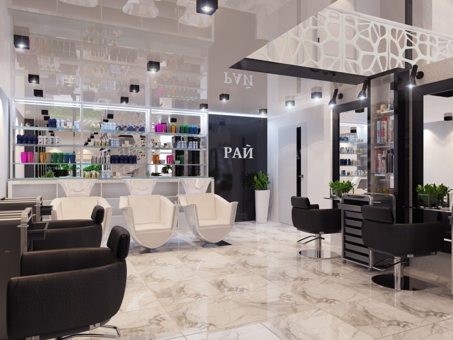 Интерьер парикмахерской в стиле Модерн