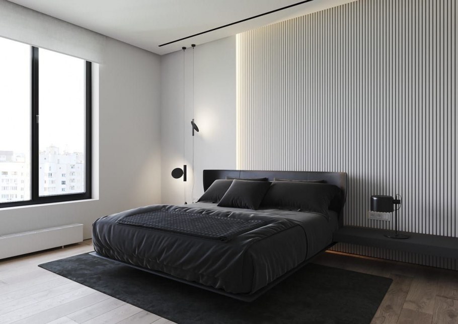 Кровать в минималистском стиле