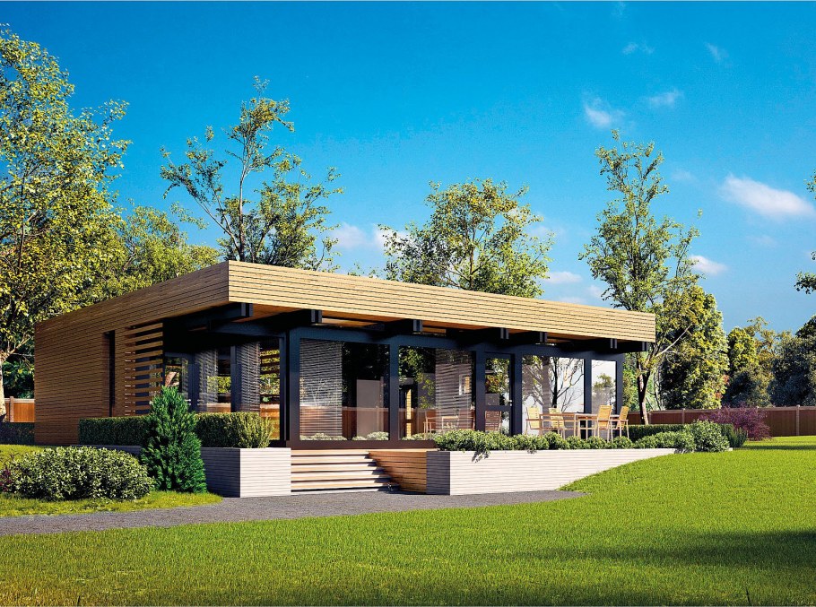 Фахверк с плоской крышей проекты