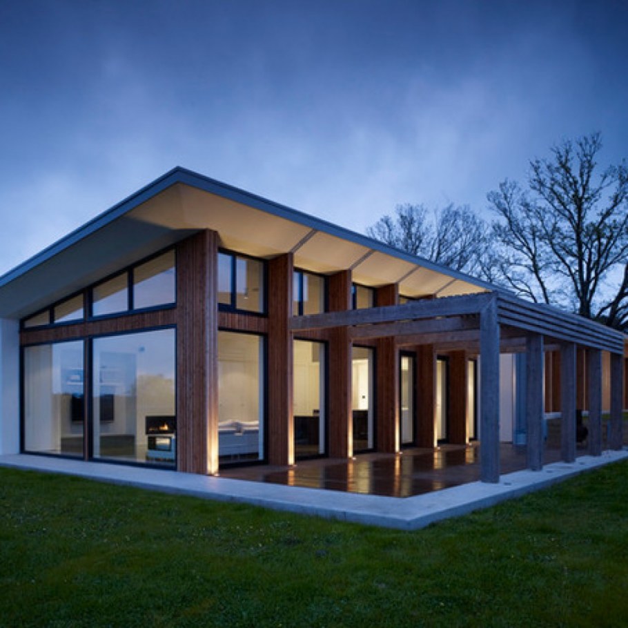 Фахверк 1 этаж плоская крыша