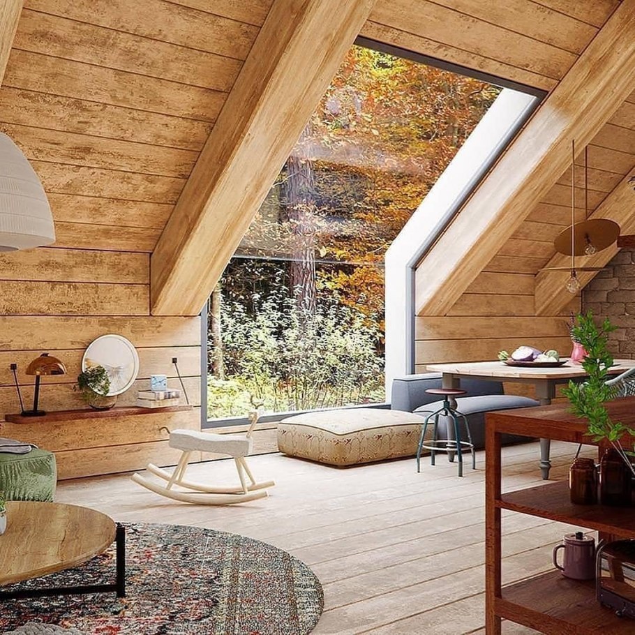 Вагонка штиль на мансарде