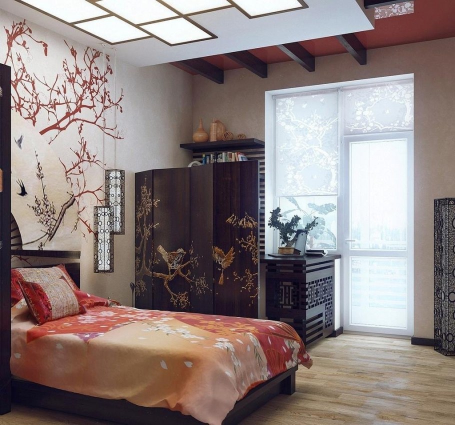 Спальная комната в японском стиле для подростка