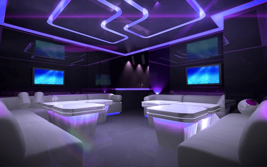 Комната с неоновой подсветкой