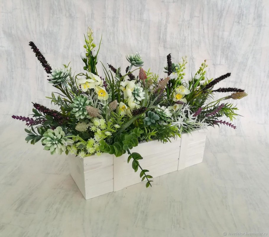 Букеты из искусственных цветов для интерьера