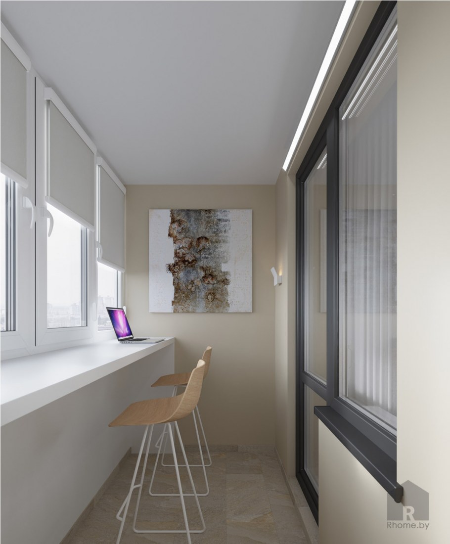 Подоконник-столешница на балконе