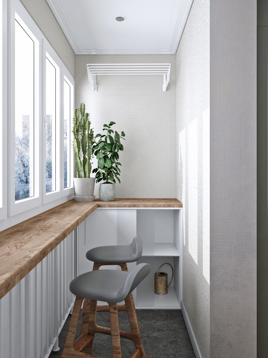 Узкий подоконник для лоджии